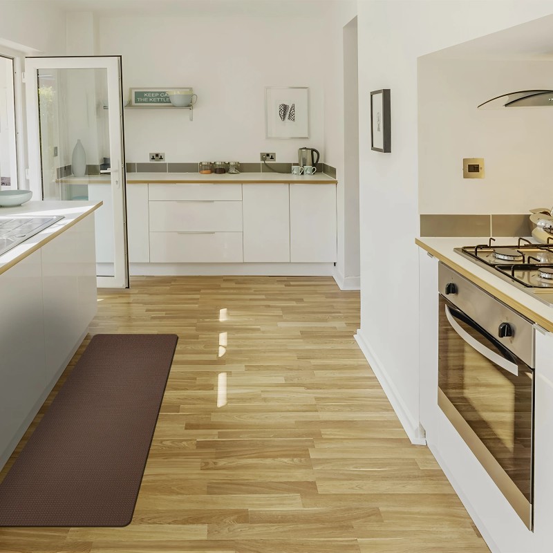 PVC Modern Anti-Fatigue Kitchen Floor Mat Foam Backing Cushioned Antimicrobial