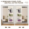 Rubber Wood Wall-Mounted Full-Length Mirror with Adjustable Shelves - Push-Pull