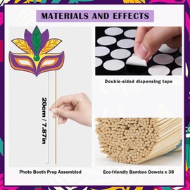 Brand,Subject_Character,Occasion,Color,Included_componentss, Mardi Photo Booth Props Party Favor Kit, Mardi Masquerade Booth Props, Mardi Props, Mardi Decoration, 30 PCS Mar Booth Props