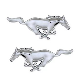 Maryland Mustang NEW! Mustang Chrome Running Horse Pony Emblems Pair Stick on Back Fender, Door,