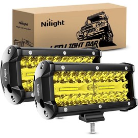 Nilight LED Pods 2Pcs 6.5 Inch 120W Yellow Flood Spot Combo Triple Row Driving Lamp Roof Bumper Off Road LED Work Lights Bar for Van Camper Wagon Car Pickup Golf Cart ATV UTV SUV Truck Boat 4x4#springtok - Color: 6.5 Inch 120W Triple Row Light Bar Flood 