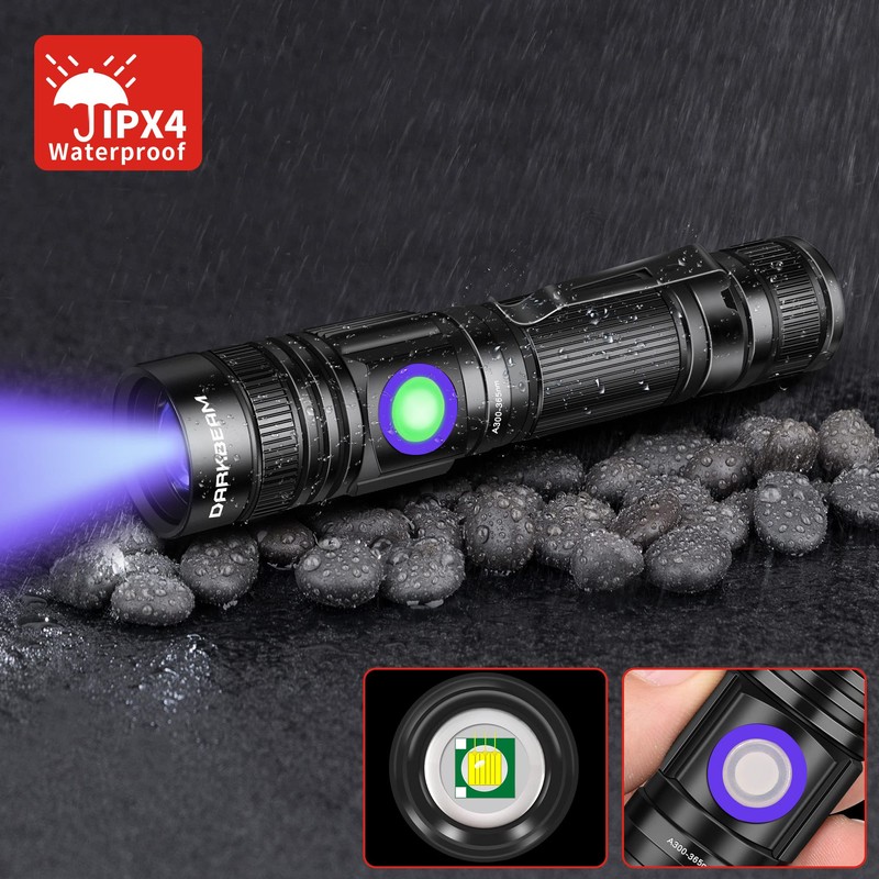 DARKBEAM UV 365nm Flashlight Blacklight Rechargeable USB Wood’s lamp Handheld
