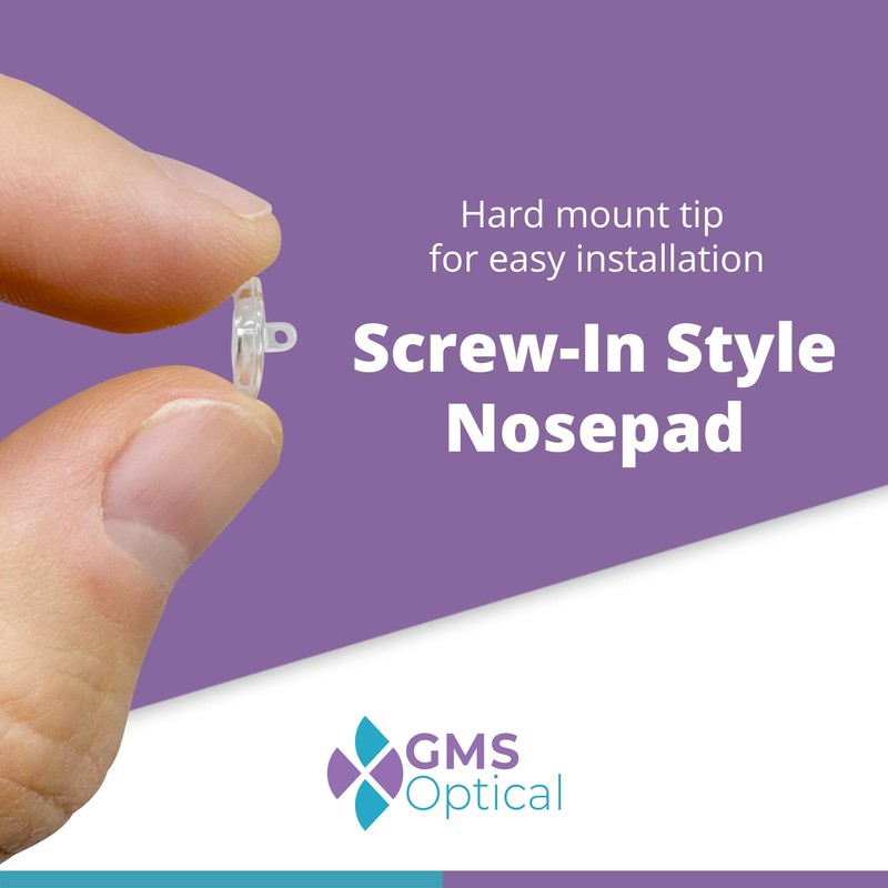 GMS Optical Round Screw-in Silicone Eyeglass Nose Pads for Glasses,