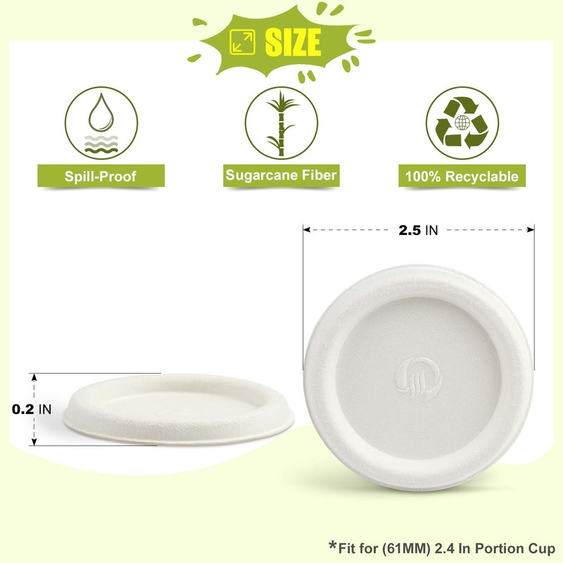 Green Earth, 4 oz Bagasse Compostable Cups, Biodegradable Sugarcane Fiber