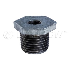 Supply Giant HNCV3120 3-1/2" x 1-1/2" Black Malleable Iron Bushing Fitting with Hexagonal Head, 3-1/2 in. x 1-1/2