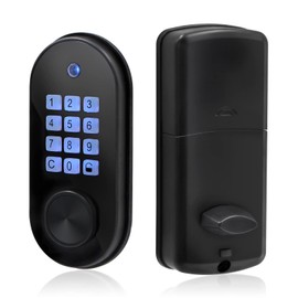 Keyless Entry Door Lock Deadbolt with Auto Lock, Electronic Keypad Deadbolt with Customizable User Code, Anti-Peeking, Back Lit & Easy Installation, Matte Black