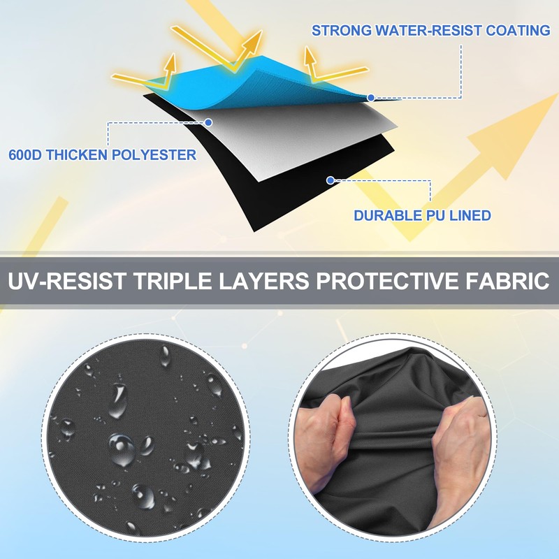 X AUTOHAUX Bimini Top Storage Boot Cover with Light Hole