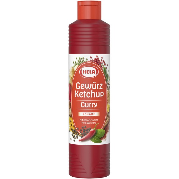 German Hela Curry spiced hot Ketchup - (800 ml) | perfect with meat, sausages, fish, fries, pasta and rice
