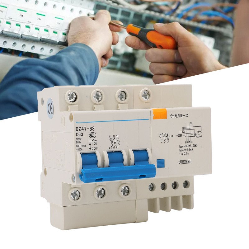 Circuit Breaker 3P and N MCB DIN Rail Mount 4500A
