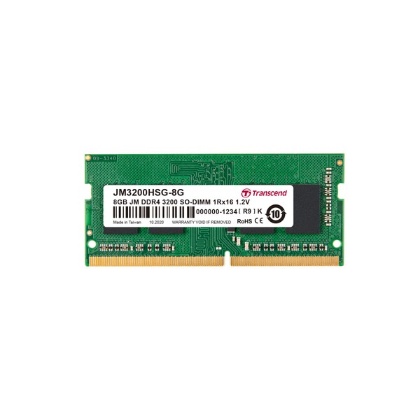 Transcend JM3200HSG-8G Laptop Memory PC4-25600 (DDR4-3200) 8GB 1.2V 260pin SO-DIMM
