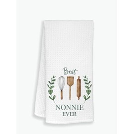 Best Nonnie Ever Kitchen Towels - Kitchen Towels Gifts for Nonnie - Soft and Absorbent Kitchen Tea Towel - Dish Towels Gift Idea Mother's Day - Birthday - Christmas - Holiday