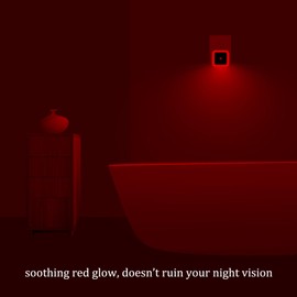 Elsent [ Pack of 4 ] Red LED Night Lights for Sleeping, Plug into Wall Lights with Light Sensor (Unique Pink Cover Design)
