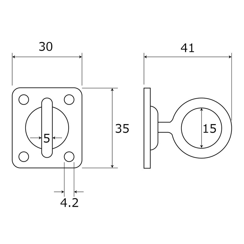AII ST Rotating Eye Plate, 0.2 inch (5 mm), Adjustable,