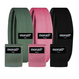 MONZÓ| Bandas de Resistencia para Ejercicio | Ligas de Resistencia para Ejercicio | Hip Bands | Light, Med y Heavy| Gluteo | HIIT | Yoga |