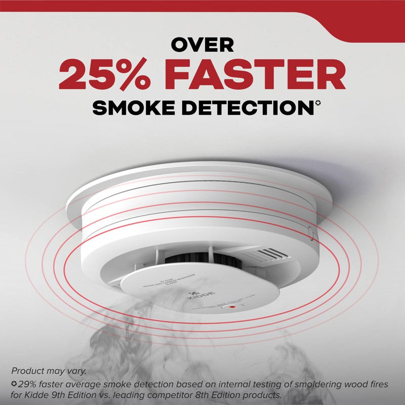 Kidde Hardwired Smoke Detector, AA Battery Backup, Interconnectable, LED Warning