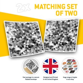 2 x Square 10cm Vinyl Stickers - Geometric Triangles Pattern Ski 36391