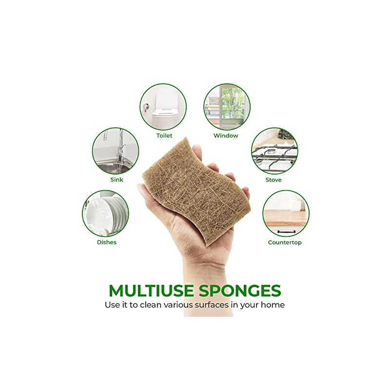 AIRNEX Esponja de Cocina Natural Biodegradable – Esponja de celulosa