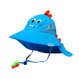 DOMOKO Sombrero para Niños, Gorra para Bebe, Sombrero ala Ancha para Playa Niños con Malla y Correa Ajustable para la Barbilla, Secado Rápido 50+ UPF de Verano (MX/US, Numérica, 6 1/4, 6 3/4, Azul)