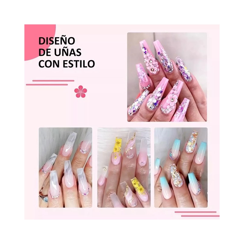 Kit Profesional De Uñas Acrílicas, 25 Unidades, 12 Colores