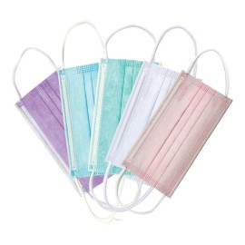 Cubrebocas Ambiderm 3 Pliegos Plisado Colores Caja 50pz Color DE COLORES