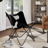 Casafoyer Butterfly Chair Black and White Real Cowhide Leather
