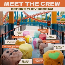 Snackathon Salt Water Taffy Assorted Mix – Roller Chewster Edition, 10-Flavor Carnival Variety, Individually Wrapped Soft & Chewy Gourmet Candy, Unique 15 oz Funfair-Themed Bag for Gifting