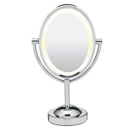 Conair Lighted Makeup Mirror, LED Vanity Mirror, 1X/7X Magnifying Mirror, Double Sided, Corded in Polished Chrome