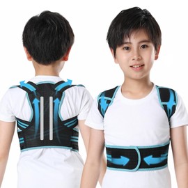 GGFSSQ Posture Corrector For Kids - Back Brace Posture Corrector - Spine Corrector, Adjustable Upper Back Posture Brace, Prvent Children Humpback (Blue, M)