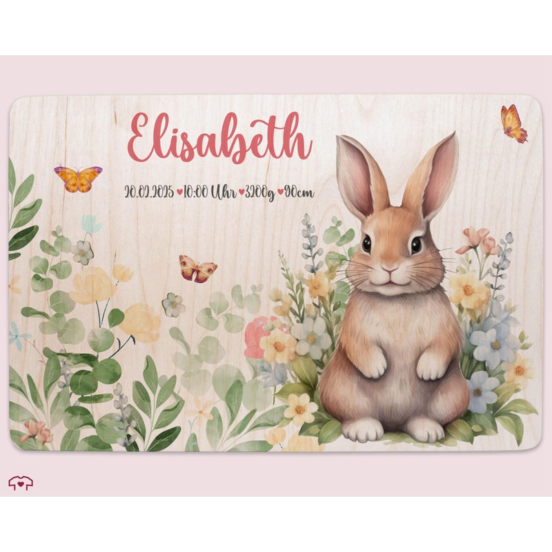Wooden Memory Box - Baby Memory Box Rabbit | Individual