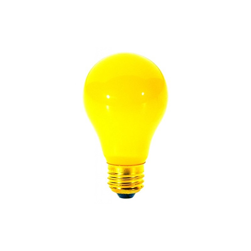 KOR (Pack of 4) A19 Yellow Bug Light Incandescent 130V
