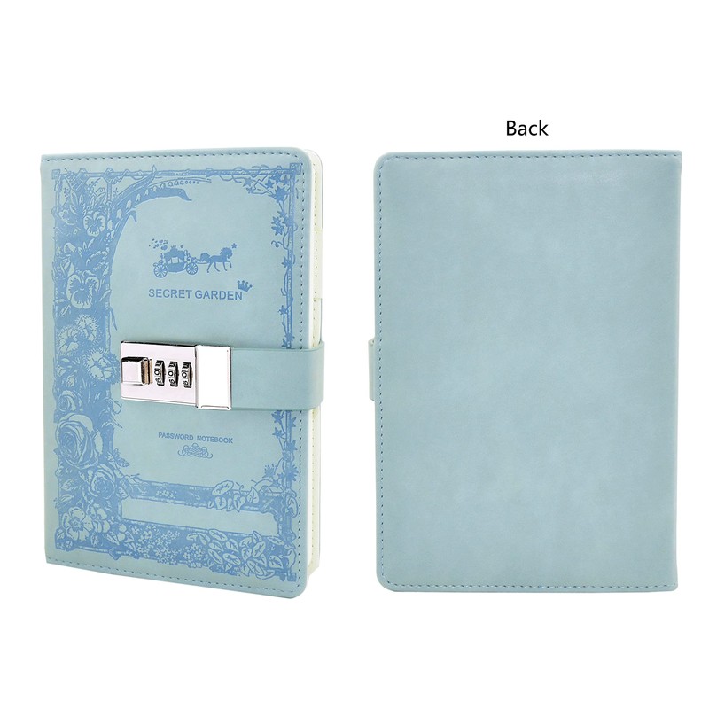 NectaRoy Lockable Diary, PU Leather Password Notebook Agenda(Butterfly decor), B6