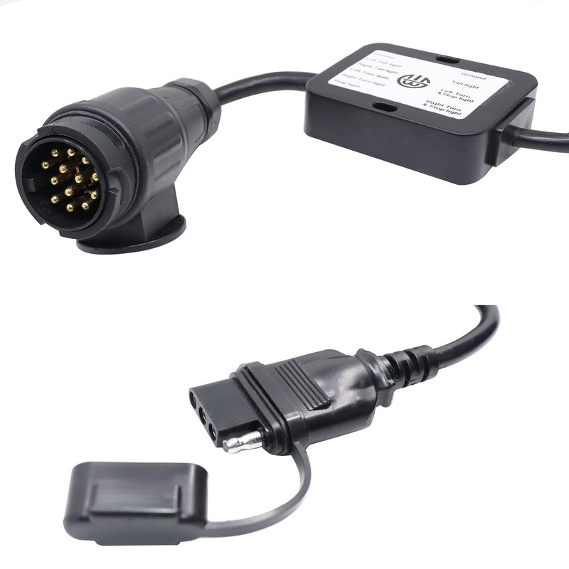 CARROFIX European Vehicle 13-Pin Round Connector to US 4-Way Flat