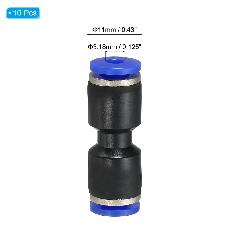 PATIKIL 1/8 Inches Push to Connect Fittings, 5Pcs Plastic Air