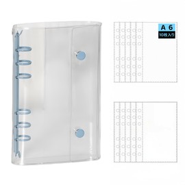 BUPVIOOD Seal Pad Set, Transparent, A6, 7.7 x 5.2 inches (19.6 x 13.2 cm), 4.7 oz (132 g), 6 Holes, Large, Girls, Removable, Refill, Seal Replacement, Storage, Pushing Goods, Includes 10 Pocket
