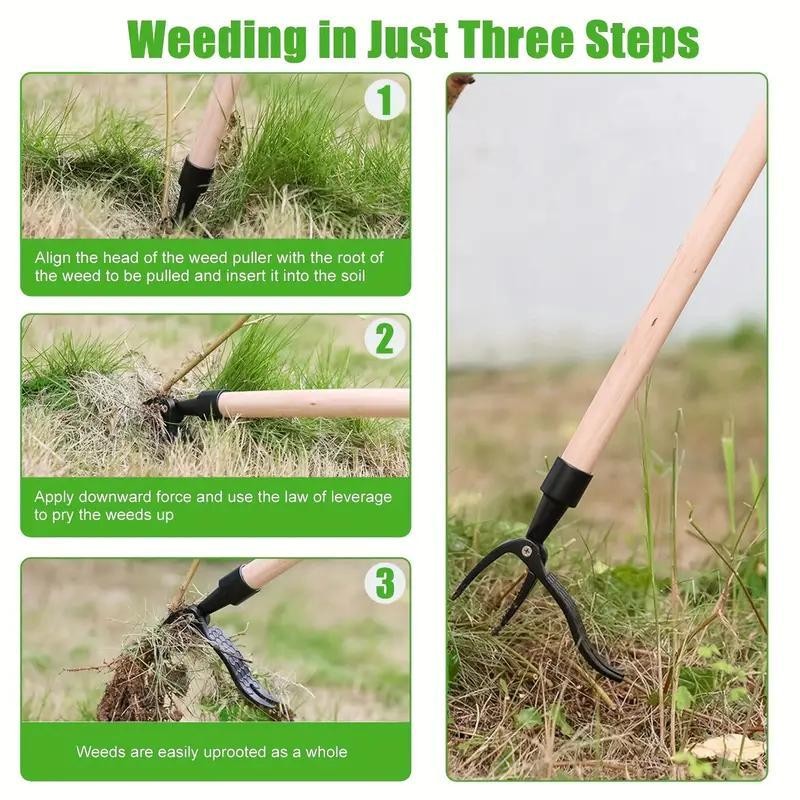Standing Weeder,¬†4-Claw Steel Head Design Manual Weeder,¬†Durable and Sturdy Garden