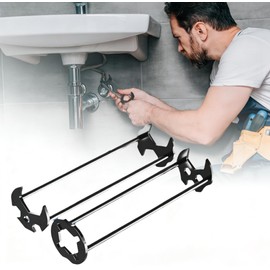 AurGun Basin Wrench Faucet Tool - 360° Rotation Steel Plumbing Wrench - Multifunctional Sink Wrench with Anti-Slip Labor-Saving Design for DIY Homeowners, Plumbers & Maintenance