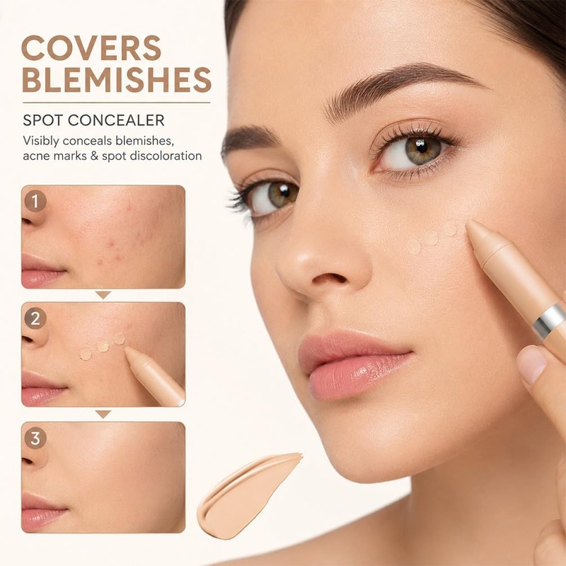 Concealer Stick Crayon, Fair Light Shade Makeup Concealer Pen for