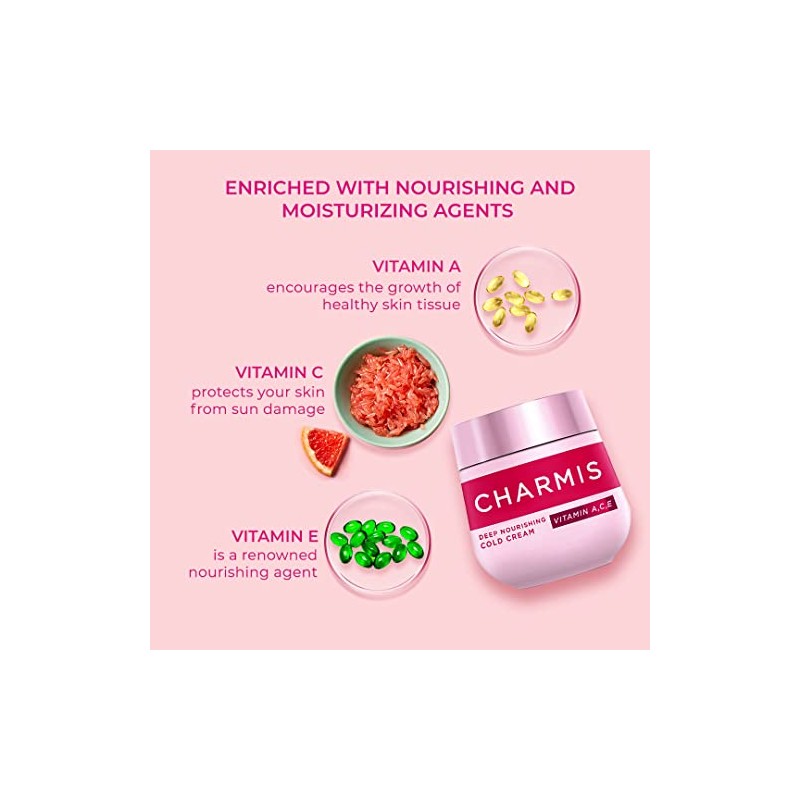 Crema fría hidratante Charmis de 175 ml con vitamina A,