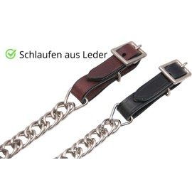 Amesbichler Reitsport AMKA Kinnkette mit Lederschlaufen für WesternTrense Westernreiten 073/32A
