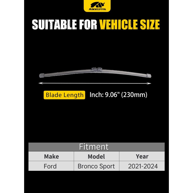 MIKKUPPA Rear Windshield Wiper Blade Replacement for 2021-2024 Ford Bronco