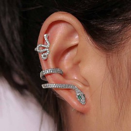 Stocking Stuffers Holiday Outfits for Women 2024 Snake Earrings for Women Crystal Snake Stud Earrings Gold Snake Ear Cuff Silver Punk Earrings Rhinestone Dangle Drop Earrings Snake Jewelry Gift