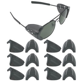 KONEWONG 6 Pairs Safety Glasses Side Shields, Slip on Side Shields,Fits Small to Medium Eyeglasses Frames(Black,Medium)