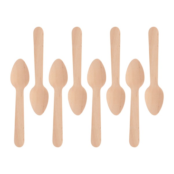 GoCoPack Wooden Cutlery: Pack of 200 Disposable Wooden 11cm Tea Spoons - Eco Friendly 100% Compostable and Biodegradable