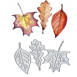 3Pcs/Set Maple Leaves Metal Die Cuts, 3Pcs/Set Maple Leaves Metal Cutting Dies Cut Stencils for DIY Scrapbooking Cards Decorative Embossing Paper Dies for Scrapbooking Card Making