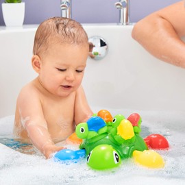 Tomy Toomies Turtle Tots, Shape Sorting Suction Sprayers Bath Toy, Baby Bath Toy for Boys & Girls Aged 1, 2, 3+ Years