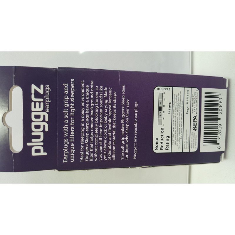 Pluggerz Ohrstöpsel mit einzigartigem Filter Uni-Fit Travel für Reisen ohne