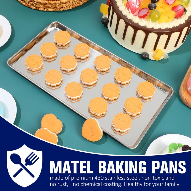 Mimorou 12 Pcs Baking Sheet Stainless Steel Cookie Sheet Small