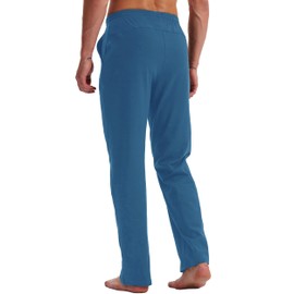Willit Men's Cotton Yoga Sweatpants Exercise Pants Open Bottom Athletic Lounge Pants Loose Male Sweat Pants with Pockets Dark Blue M
