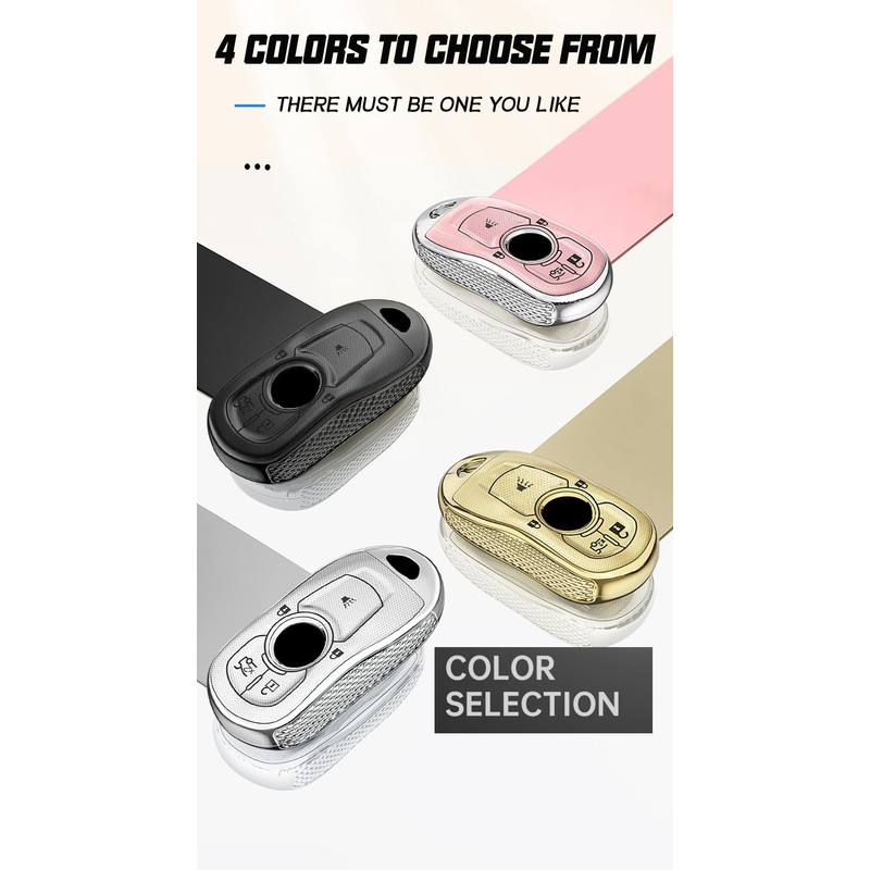 Ysbxitu 4 Button Smart Remote Key Fob Cover with Bling