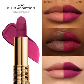 Lancôme L'Absolu Rouge Drama Matte Lipstick - Bold Matte Finish - Lasting Comfort & Hydration - 430 Plum Addiction